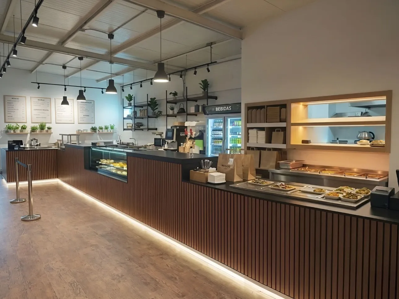 Cafetería Redwood — mobiliario comercial